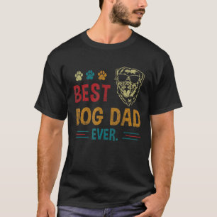 T-shirt Meilleur Chien Papa Jamais Vintage Rétro Chien Pap