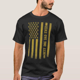 T-shirt Meilleur Chien Papa Jour Drapeau Fête des pères Fa