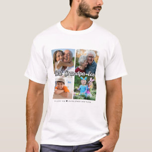T-shirt Meilleur Collage Photo de Grand-Père Ever 4 Person