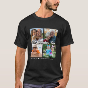 T-shirt Meilleur Collage Photo de Grand-Père Ever 4 Person