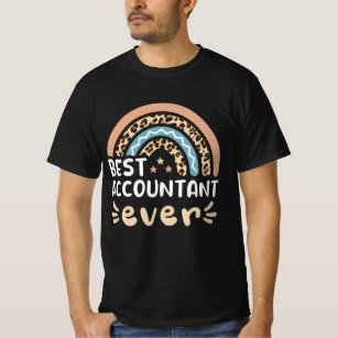 T-shirt Meilleur comptable jamais Leopard Rainbow Gift Mam
