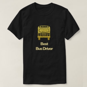 T-shirt Meilleur Conducteur De Bus Golden Bus Silhouette T