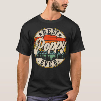 T-shirt Meilleur Coquelicot Vintage pour la Fête des Pères