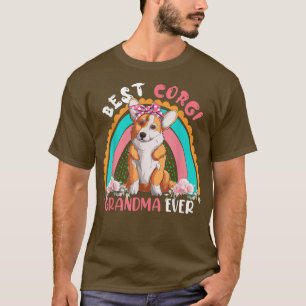 T-shirt Meilleur Corgi Grand Mère Jamais mignonne Fleurs A