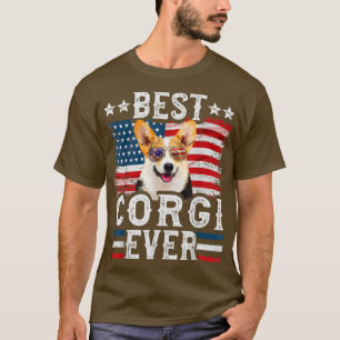 T-shirt Meilleur Corgi jamais 4 juillet drapeau américain