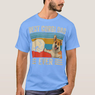 T-shirt Meilleur corgi Papa Jamais de bosse ajustement vin