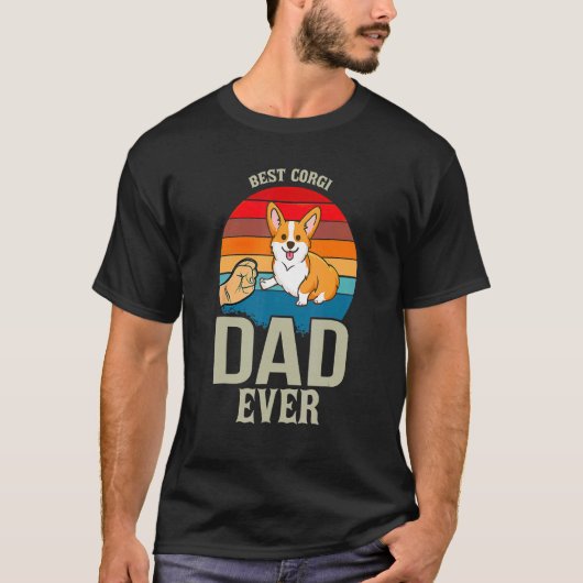 T-shirt Meilleur Corgi Papa Jamais Fathe's Day Chien Propr (Devant)