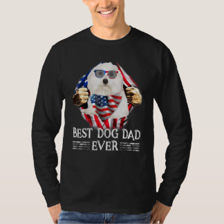 T-shirt Meilleur Coton De Tulear Papa Drapeau Américain 4