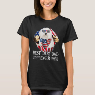 T-shirt Meilleur Coton De Tulear Papa Drapeau Américain 4