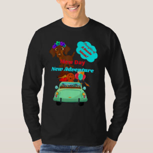 T-shirt Meilleur Dachshund Funny Wiener Chien New Day Posi