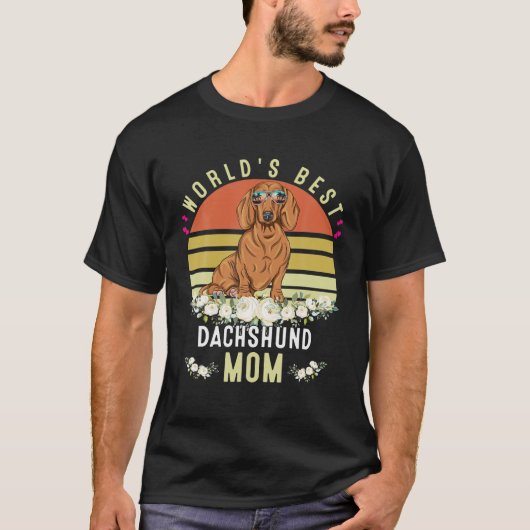 T-shirt Meilleur Dachshund Maman Dog Mama Drôle (Devant)