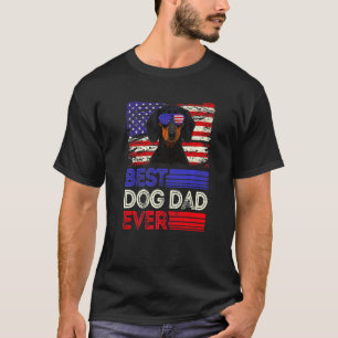 T-shirt Meilleur Dachshund Papa Jamais Drapeau Américain P