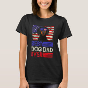 T-shirt Meilleur Dachshund Papa Jamais Drapeau Américain P