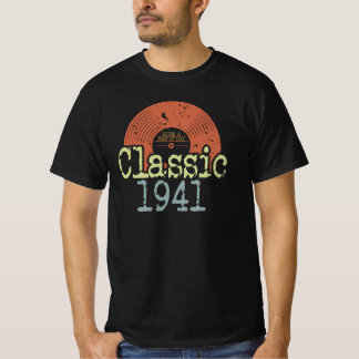 T-shirt Meilleur De 1941 Vinyl Classique, Né En 1941 Anniv