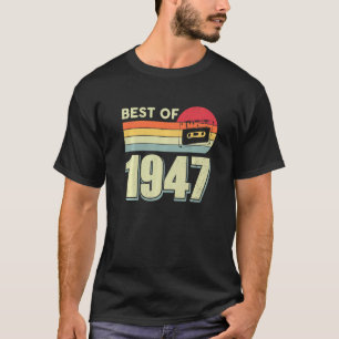 T-shirt Meilleur De 1947 Bande de cassette rétro Vintage 7