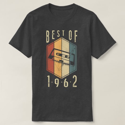 T-shirt Meilleur De 1962 60 Ans Cadeaux Cassette 60e (Design devant)