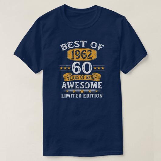 T-shirt Meilleur De 1962 Cadeaux 60 Ans 60e Anniversaire (Design devant)