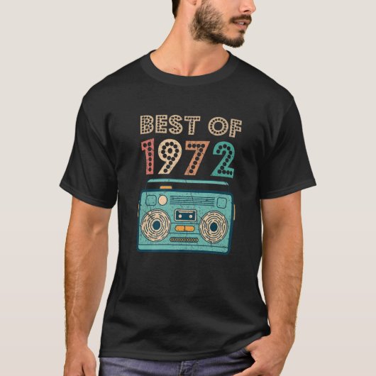 T-shirt Meilleur De 1972 50E Anniversaire Cassette Retro V (Devant)