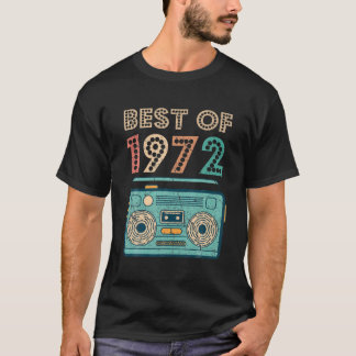 T-shirt Meilleur De 1972 50E Anniversaire Cassette Retro V