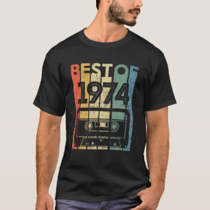 T-shirt Meilleur De 1974 48 Ans Cadeaux Cassette 48E