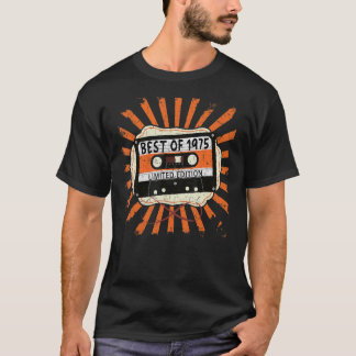T-shirt Meilleur de 1975 Anniversaire Cassette Vintage