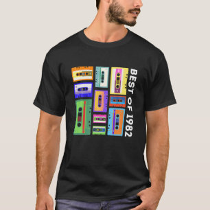 T-shirt Meilleur De 1982 Bande De Cassette 80S 90S Mixtape