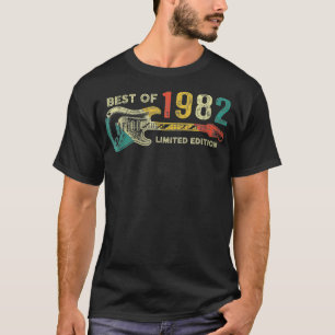 T-shirt Meilleur de 1982 Cadeaux Anniversaire Guitare Lect