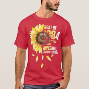 T-shirt Meilleur De 1984 Tournesol Année De Naissance
