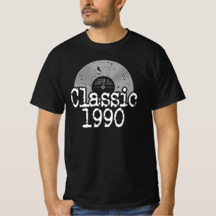 T-shirt Meilleur De 1990 Vinyl Classique, Né En 1990 Anniv