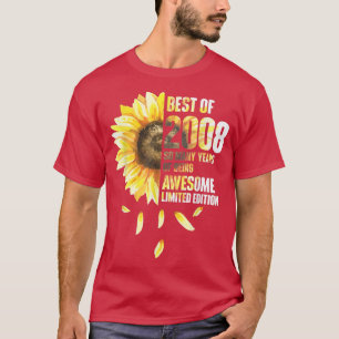 T-shirt Meilleur De 2008 Tournesol Année De Naissance
