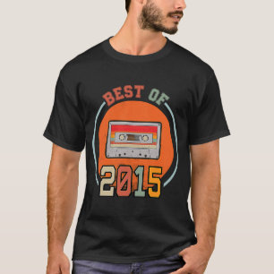 T-shirt Meilleur De 2015 6e Anniversaire Retro Cassette Ba