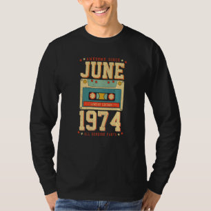 T-shirt Meilleur De Juin 1974 48 Ans Bande De Cassette 48E