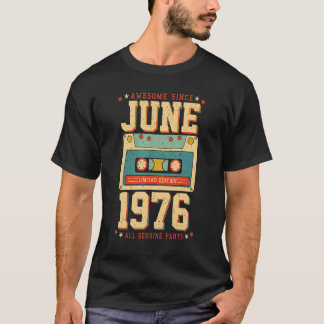 T-shirt Meilleur De Juin 1976 46 Ans Bande Cassette 46e