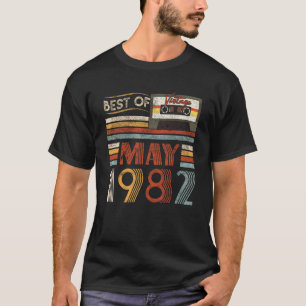 T-shirt Meilleur De Mai 1982 Anniversaire Vintage 40 Ans