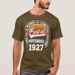 T-shirt Meilleur De Novembre 1927 95E Cadeau Anniversaire 