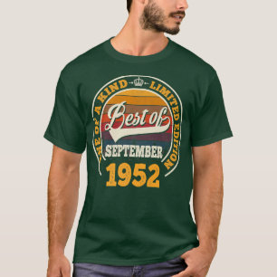 T-shirt Meilleur de septembre 1952 Cadeau pour les 70 ans