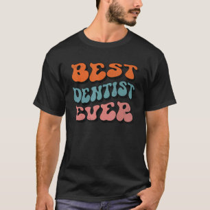 T-shirt Meilleur Dentiste Ever, Distressed Retro Groovy De
