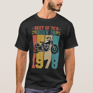 T-shirt Meilleur Des Années 70 Né En 1978 Moto Vintage B