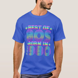 T-shirt Meilleur des années 80 Né en 1980 Anniversaire vin