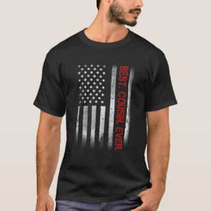 T-shirt Meilleur Drapeau Cousin Jamais Vintage Américain P
