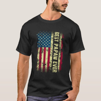 T-shirt Meilleur Drapeau Papaw Jamais Vintage Américain Pè