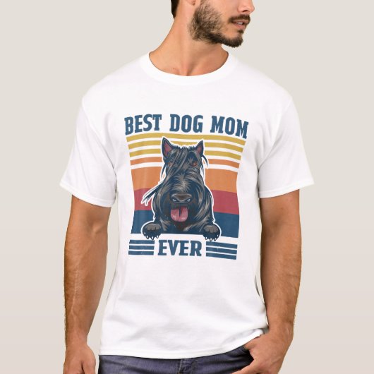 T-shirt Meilleur Écossais Terrier Maman Jamais Drôle Chien (Devant)
