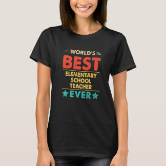 T-shirt Meilleur enseignant de l'école élémentaire Retro W