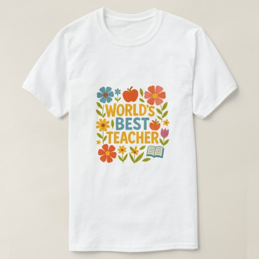 T-shirt Meilleur enseignant du monde (Design devant)
