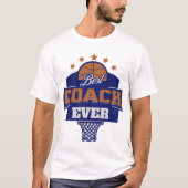 T-shirt Meilleur Entraîneur - Conception De Basket (Devant)