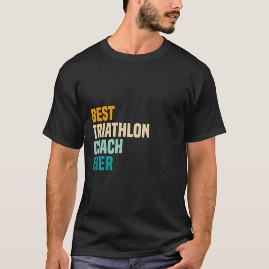 T-shirt Meilleur entraîneur de triathlon jamais (Devant)