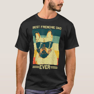 T-shirt Meilleur Français Papa Hommes Père Français Bulldo