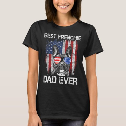 T-shirt Meilleur Français Papa Jamais Américain Drapeau Fr (Devant)