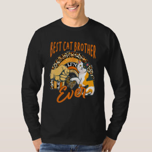 T-shirt Meilleur Frère Chat Jamme Chat Leopard Rainbow Pèr