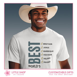 T-shirt Meilleur frère du monde Liste de contrôle personna